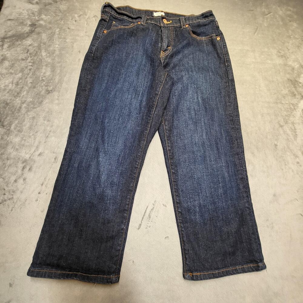 Levis 515 Capri Jeans Womens 6 Blue Dark Wash Relaxed Stretch Pockets Denim